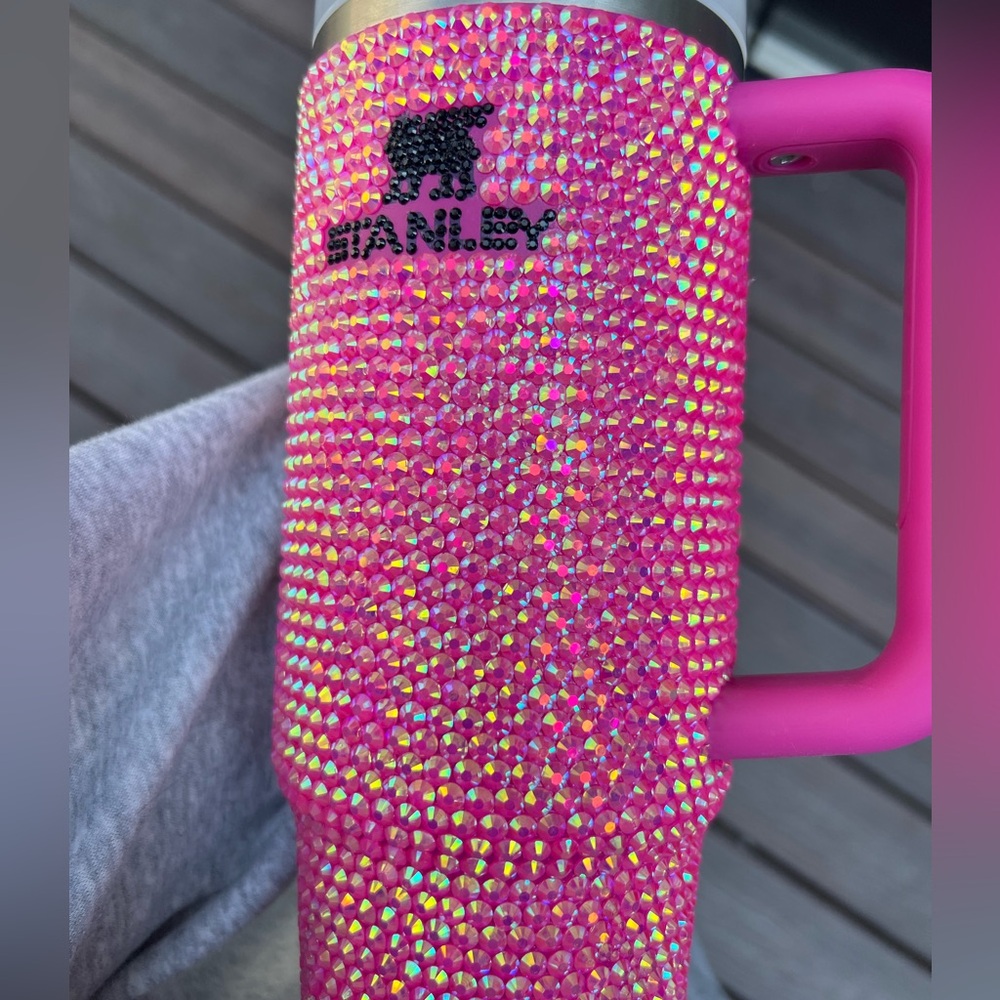30oz HOT PINK Bedazzled Bling Stanley Tumbler - Picture 5 of 7